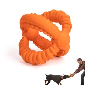 Natural Rubber Dog Chew Toys for Teeth Cleaning Toy (Color: Orange, Type: pet toys)